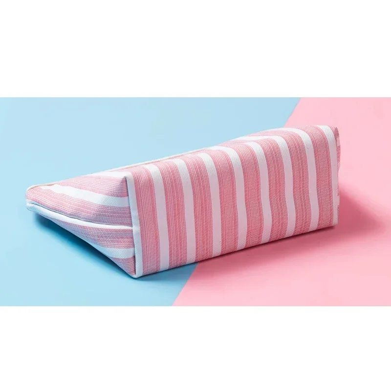 New Makeup Pouch Travel Striped Printed Cosmetic Bag Toiletry Organizer Purse Cosmetiquera Para Maquillaje Organizer Neceser