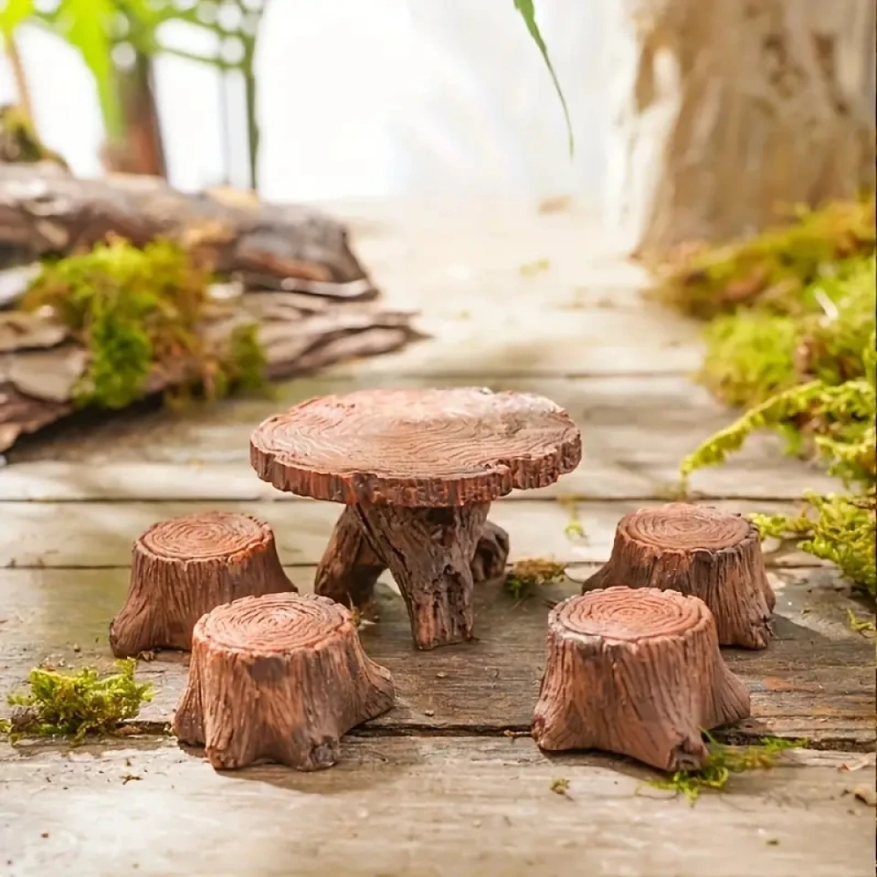 Milisten 12pcs Miniature Resin Tree Stump Decorations - Random Color Fairy Garden & DIY Craft Mini Stumps, 1.5cm Tall - View #2