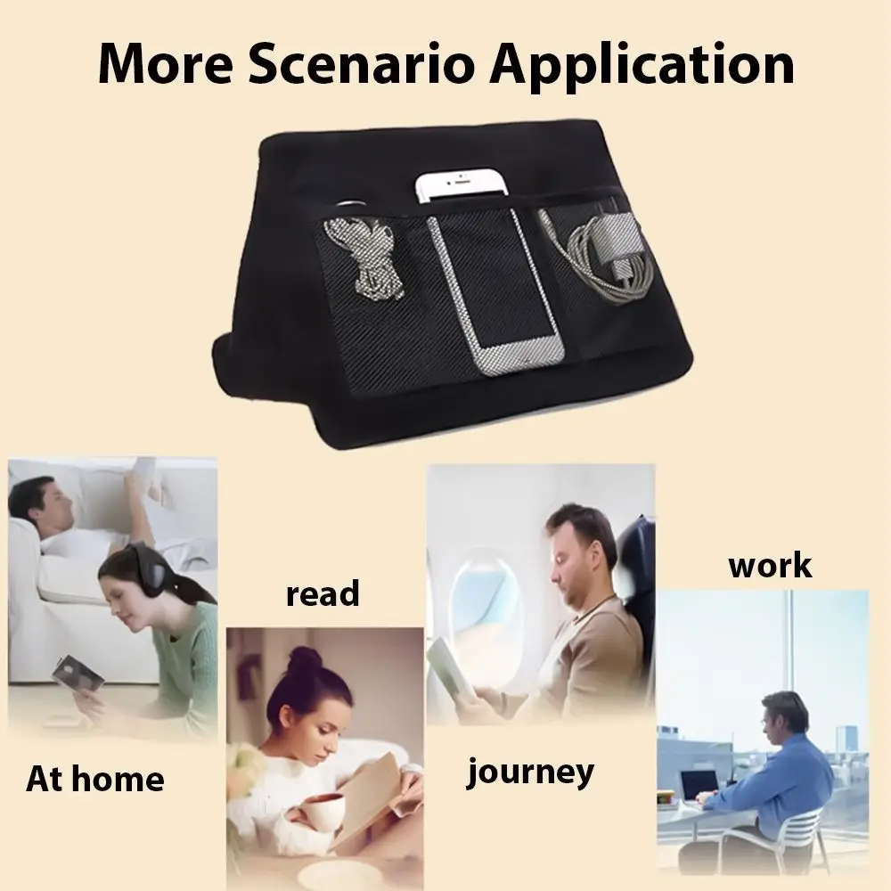 Multifunction Sponge Pillow Tablet Holder Multi-angle with Storage Pockets Mobile Phone Support for IPad/Samsung/Huawei/Xiaomi