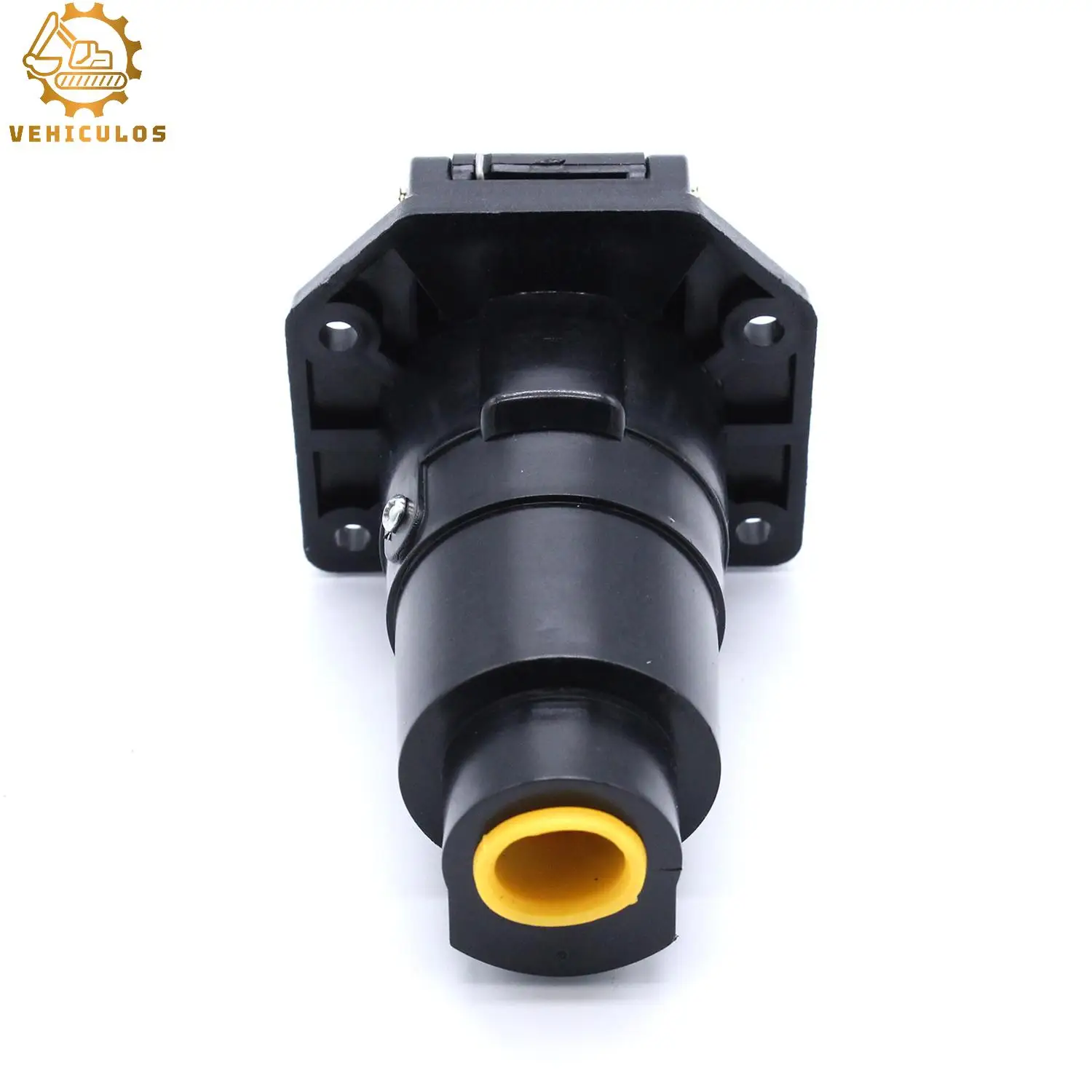 1PCS Car 12V 7 Pin Round Trailer Plug Socket Adapter Wiring Connector 7-Way RV Trailer Connector For American Auto Parts Black
