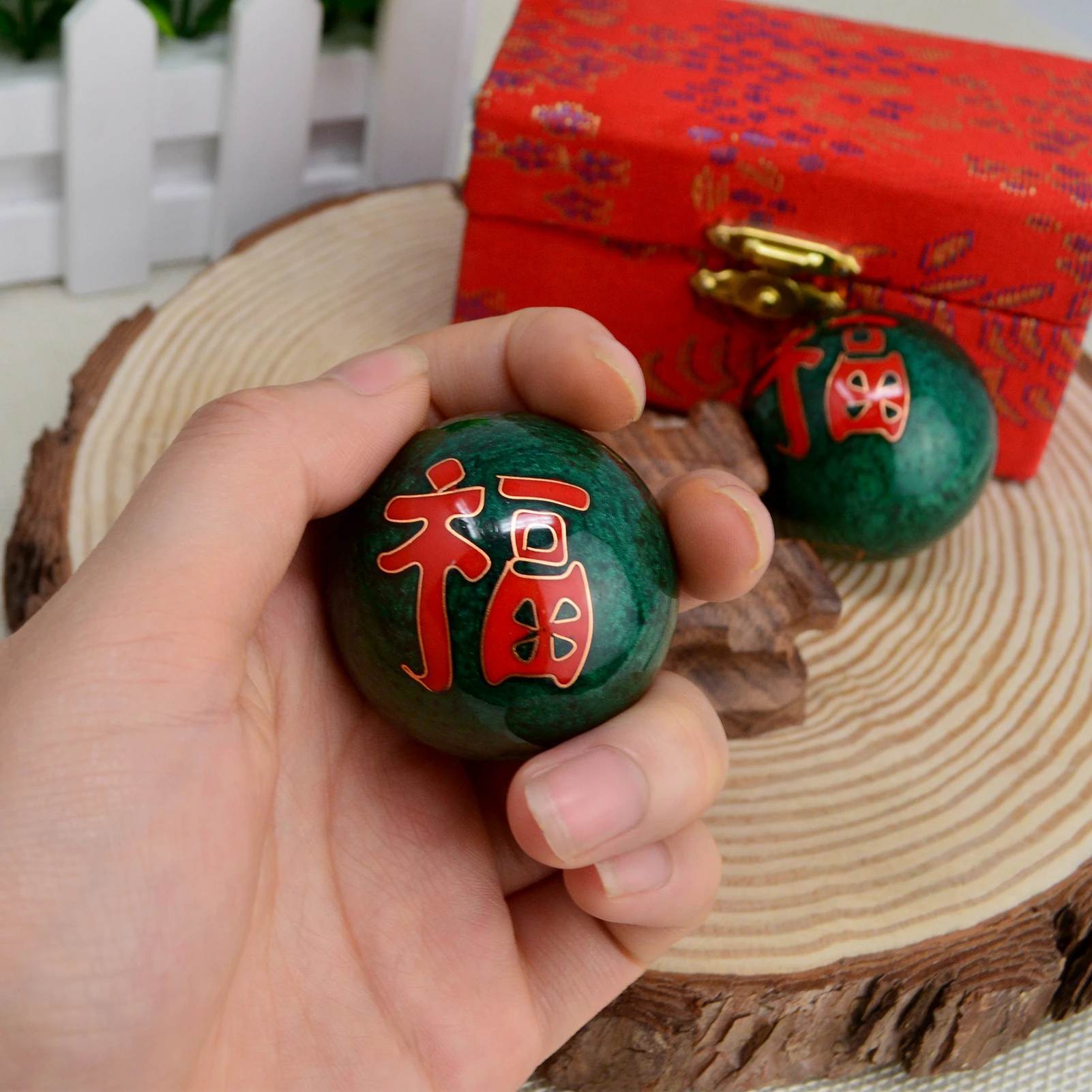 Feng Shui Chinese Feng Shui Yin-Yang 1.65'' Baoding Ball Health Exercise Ball Meditation Hand Balls 6