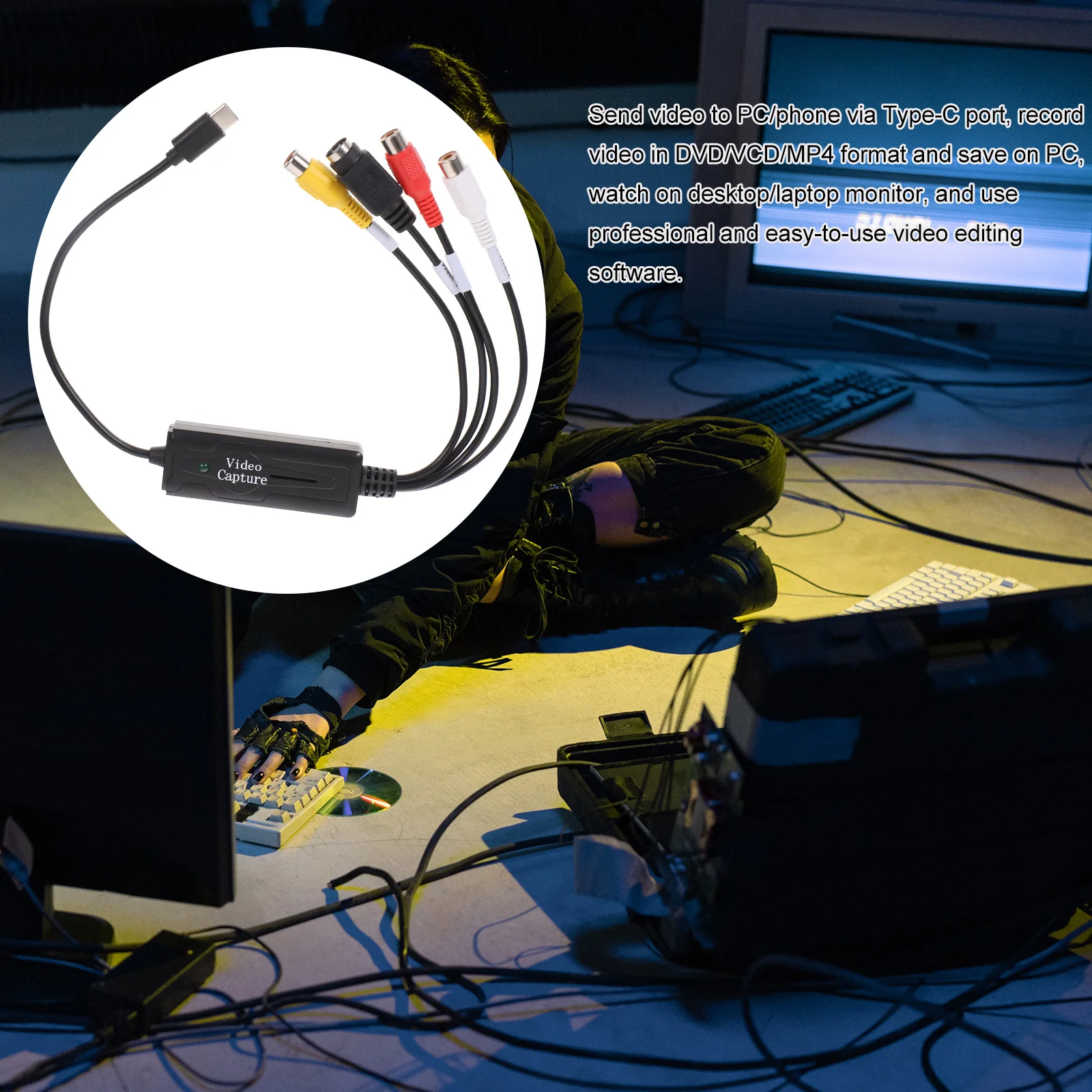 Recording Accessory Display Capture Card Av Game Cards Number Vhs to Digital Converter Video
