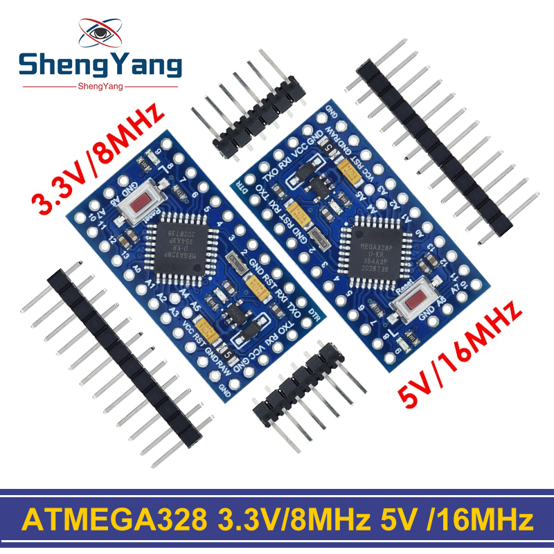 TZT Pro mini Atmega328P Pro Mini 328 Mini ATMEGA328 3.3V 8MHz 5V 16Mhz Ch340g CP2102 FT232RL driver for Arduino Compatible Nano