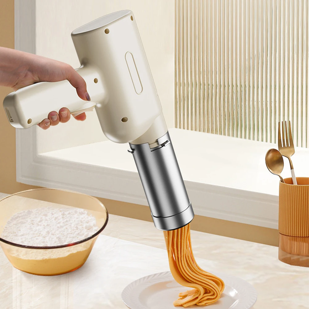 USB Rechargeable Manual Spaghetti Noodles Machine Make Authentic Homemade Noodles Electric Pasta Maker Noodle Making Machine