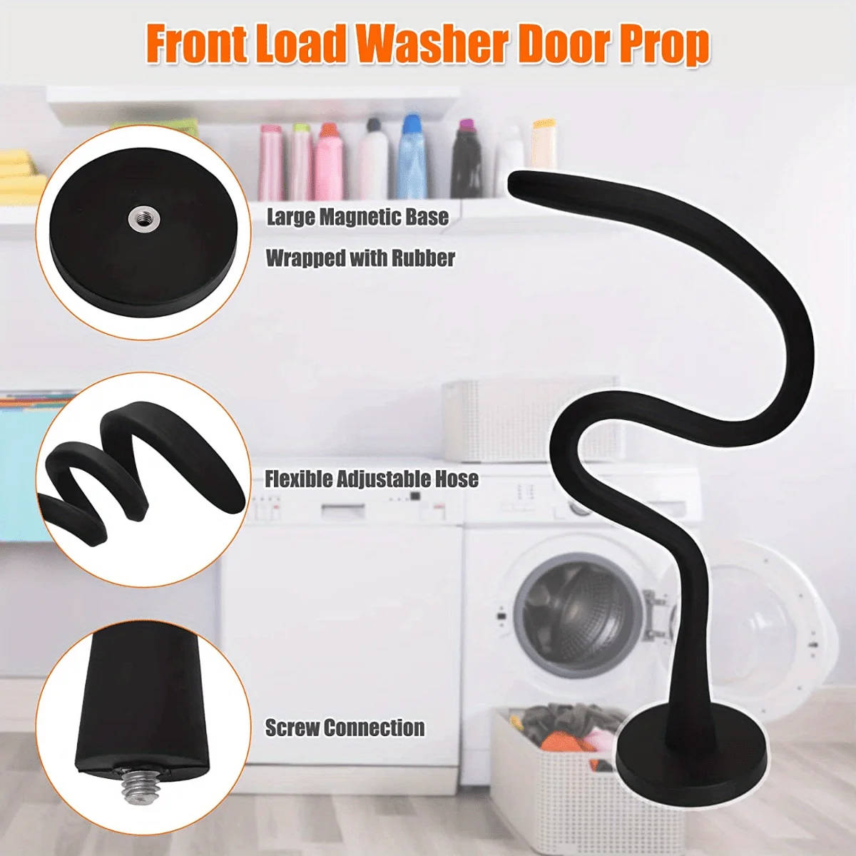 Magnetic Washer Door Prop for Front Load Machines & RV Laundry Doors