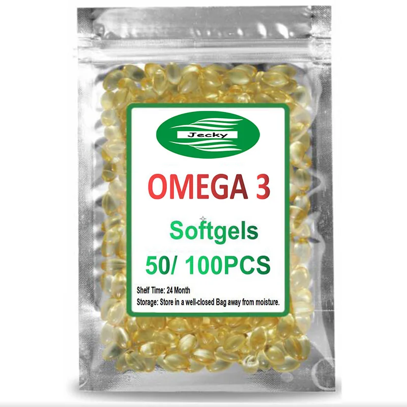 

50Counts, OMEGA 3 1000mg Softgels EPA 330mg DHA 220mg Vitamin E 5mg