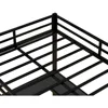 Children Beds, Full Size Loft Bed with Desk and Storage Shelves, Heavy Duty Metal Loft Bed with Black Desk and Guardrail 4