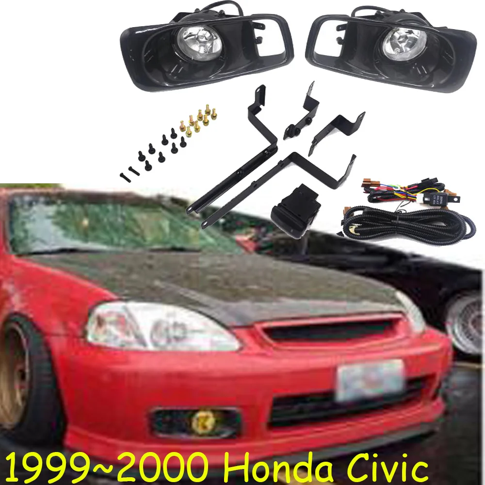 

Car bumper headlight for Honda Civic fog light 1999~2000y halogen bulb 4300K Wire hanress Headlamp for Civic fog lamp