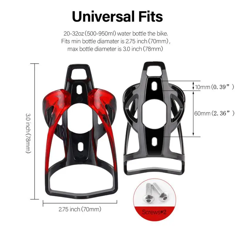 Bicycle Water Bottle Holder Cycling Bottle Cages Mountain Road Bike Flask Holder Rack Colorful Gradient MTB Bike Accessories,bicycle water bottle cage,bicycle bottle holder,water bottle holder