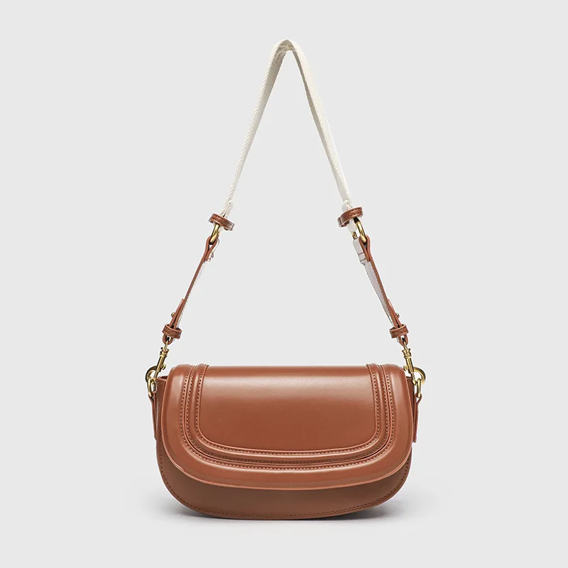 Women's Trendy Saddle Crossbody Bag with Wide Shoulder Strap