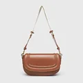 Long pure leather brown