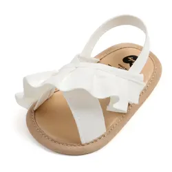 Meckior Summer Baby Girl Non-Slip Princess Sandals - 12-18 months (White)