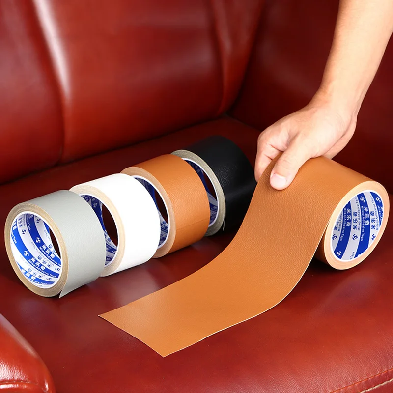 Leather Repair Tape Self-Adhesive Patch for Sofas Car Seats Handbags Furniture Drivers Seat 5cm X 5M Black Brown White Grey