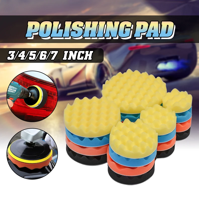 

4Pcs/Set 5/6/7 Inch Buffing Polishing Sponge Pads Kit Hand Tool For Car Polisher Buffer Compounding Waxing Polishing Kits