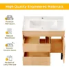 36 Inch Bathroom Vanity with Undermount Ceramic Sink, Natural Brown Bathroom Sink Cabinet, Modern Bathroom Storge Vanity 6