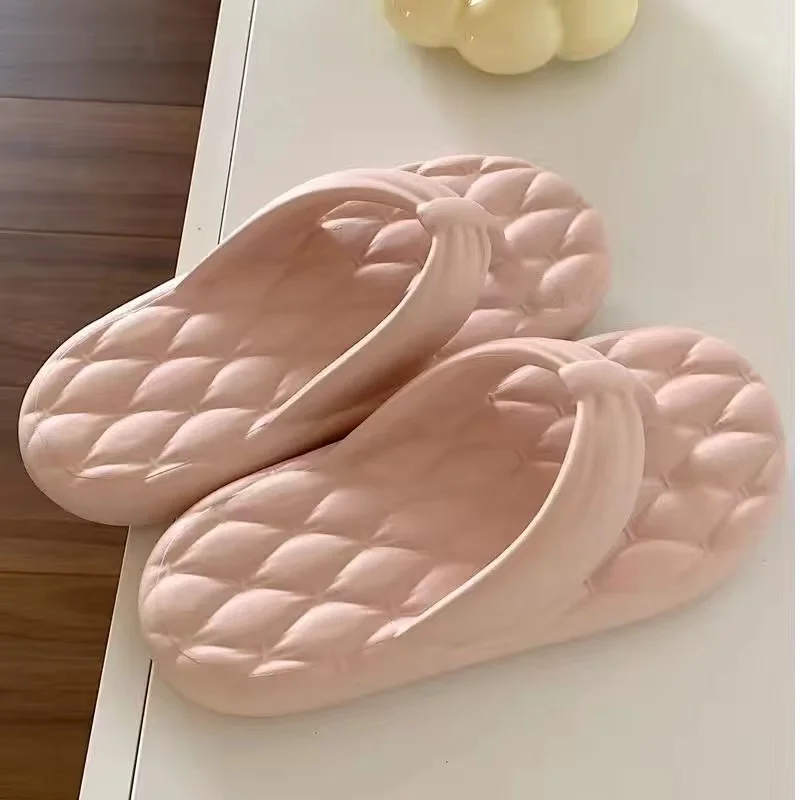 A45 Thin strips of summer casual rhombus anti-slip beach slippers simple EVA soft sole flip-flops for women