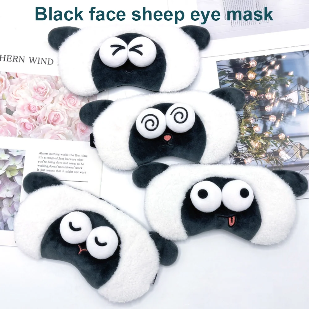 Cute Cartoon Animal Sheep Plush Sleep Mask Relax Night Light Proof Skin-Friendly Eye Covers Soft Eye Patch Per Bambini