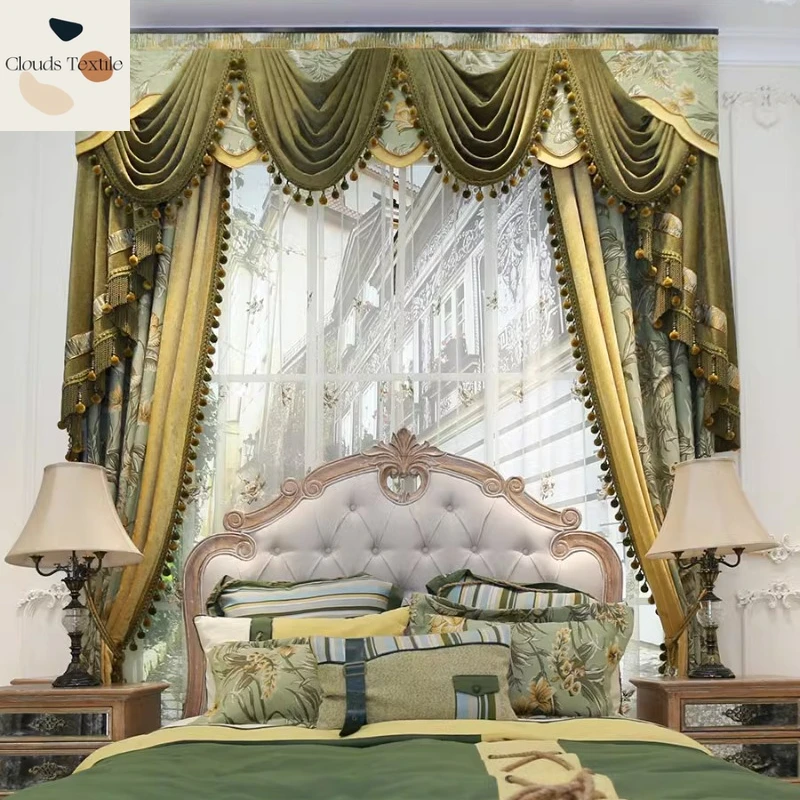 

Customized European Curtains for Living Dining Room Bedroom Luxury Atmosphere Simple European Retro American French High-grade