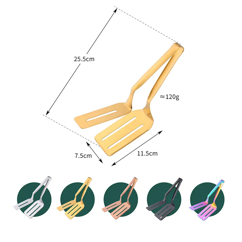 1/2PCS Stainless Steel Frying Shovel Clip Multifunctional Steak BBQ Tongs Frying Fish Spatula Bread Clip Household Kitchen Tool