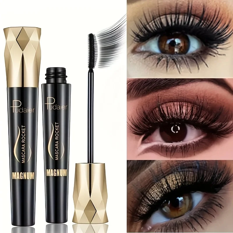 Silk Fiber Lash Mascara Extension Black Thick Eye Lashes Waterproof & Smudge-Proof Long-Lasting No Flaking Natural No Clumping