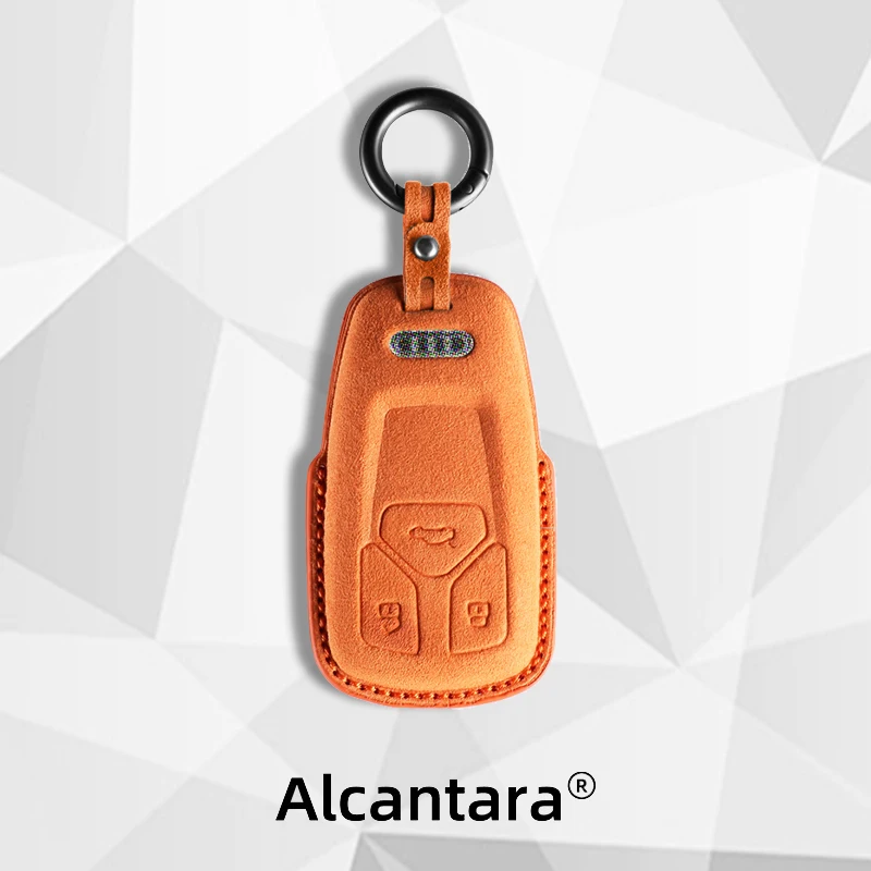 Alcantara Wrap Car Remote Key Case Cover Shell para Audi Q8 RSQ8 A6 C8 ...