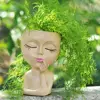 3d Face Planter Resin Flower Pot Resin Women Head Planter Pot with Drainage Hole for Indoor Outdoor Plants 3d Figurine Flowerpot 1