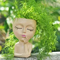3d Face Planter Resin Flower Pot Resin Women Head Planter Pot with Drainage Hole for Indoor Outdoor Plants 3d Figurine Flowerpot 1