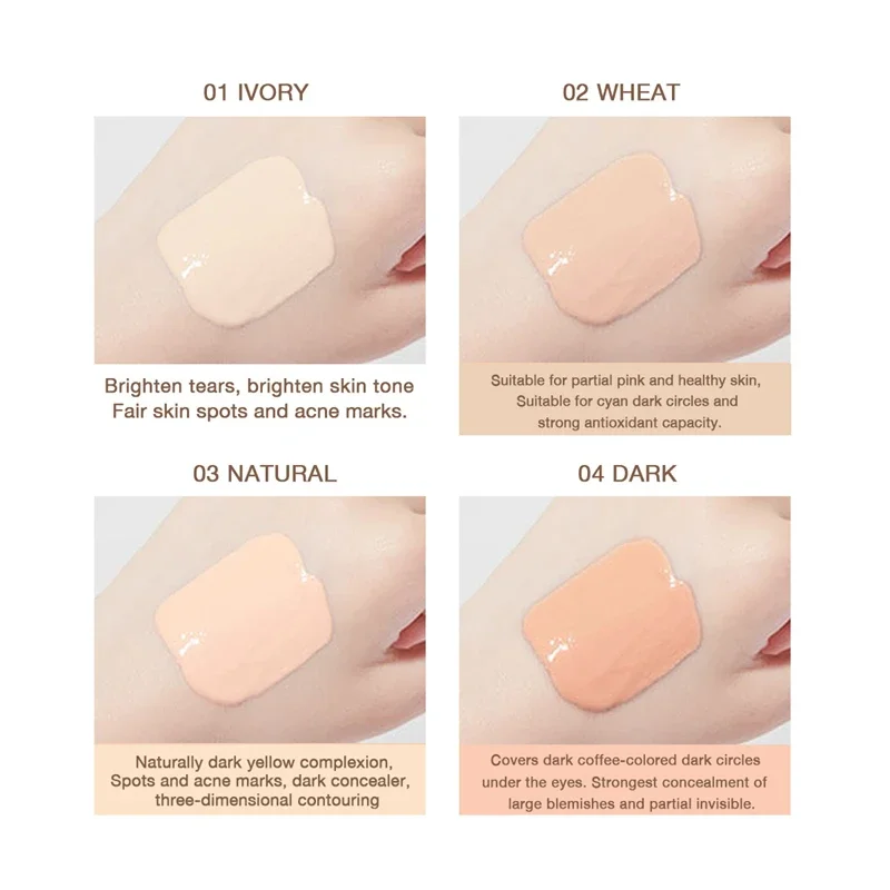 Concealer Corrector Foundation Cream Cover Acne Spots Dark Circles Moisturizing Base Cosmetic 4 Colors sponge head concealer,liquid concealer,waterproof concealer,makeup concealer,face concealer pen,concealer powder,concealer palette,concealer foundation cream,face concealer
