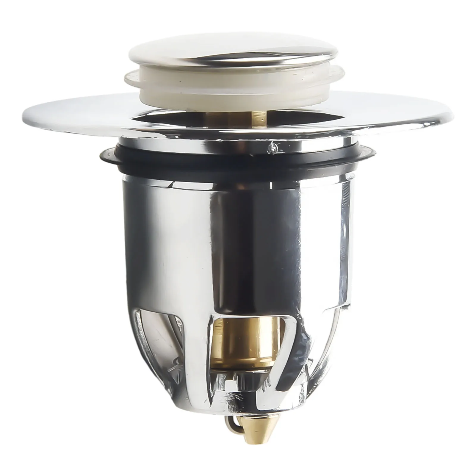 

Convenient 2 in 1 Bathtub Stopper and Filter Bounce Up Drain Plug for Bathroom and Toilet Made of Brass and Stainless Steel