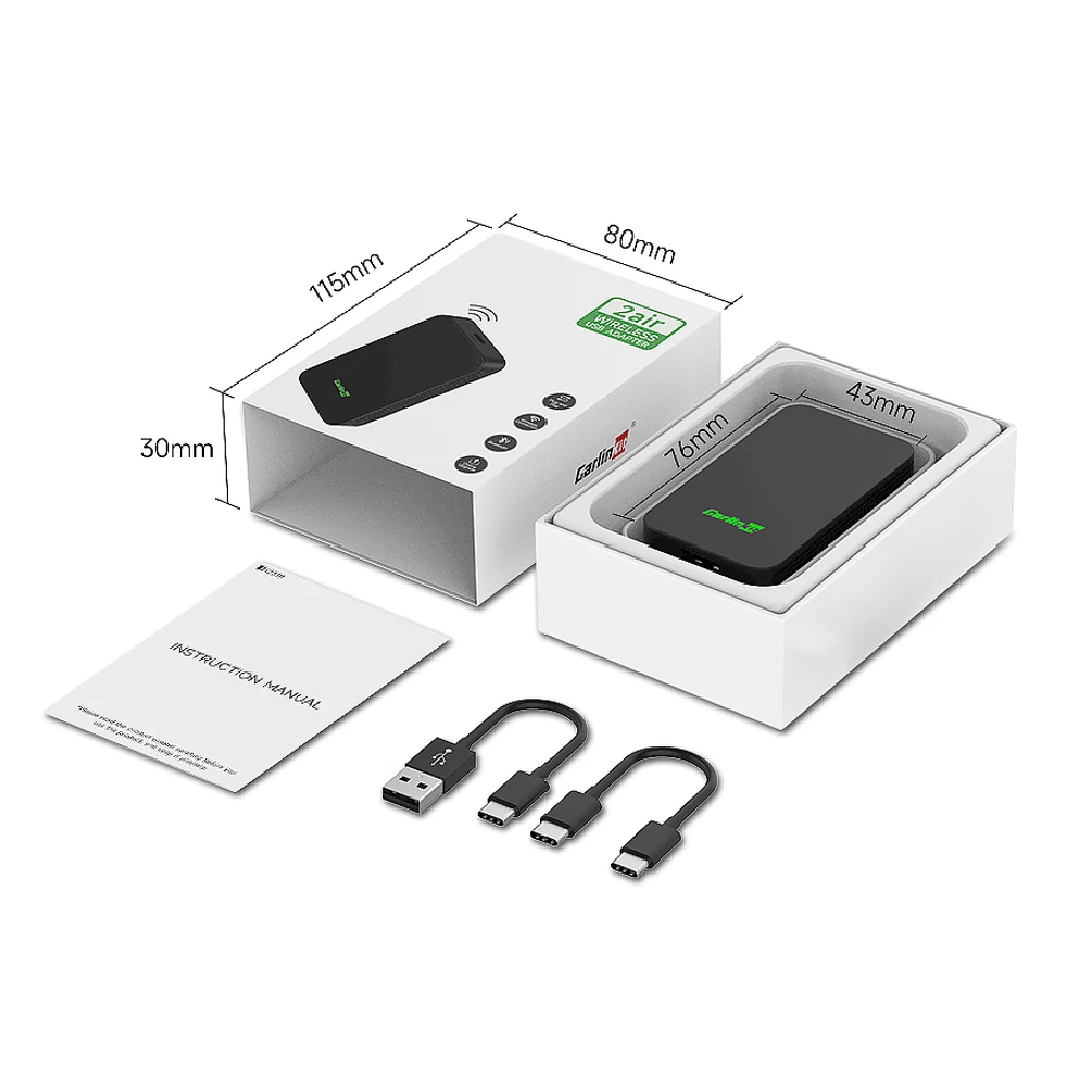 Carlinkit 5.0 2Air sans fil CarPlay Android Auto boîtier sans fil deux  double adaptateur 2 canaux travail Waze Spotify 5.8 Ghz WiFi BT Siri GPS  Auto