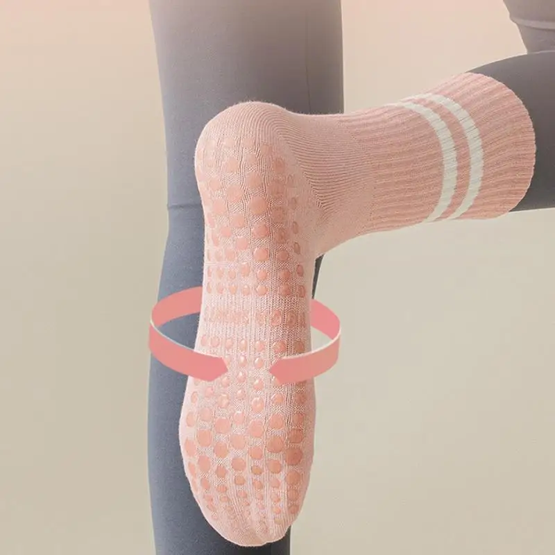 Yoga Socks Cotton Mid-tube Bottom Professional Silicone Non-slip Indoor Fitness Socks gym Floor Soft Dance Pilates Sports Socks