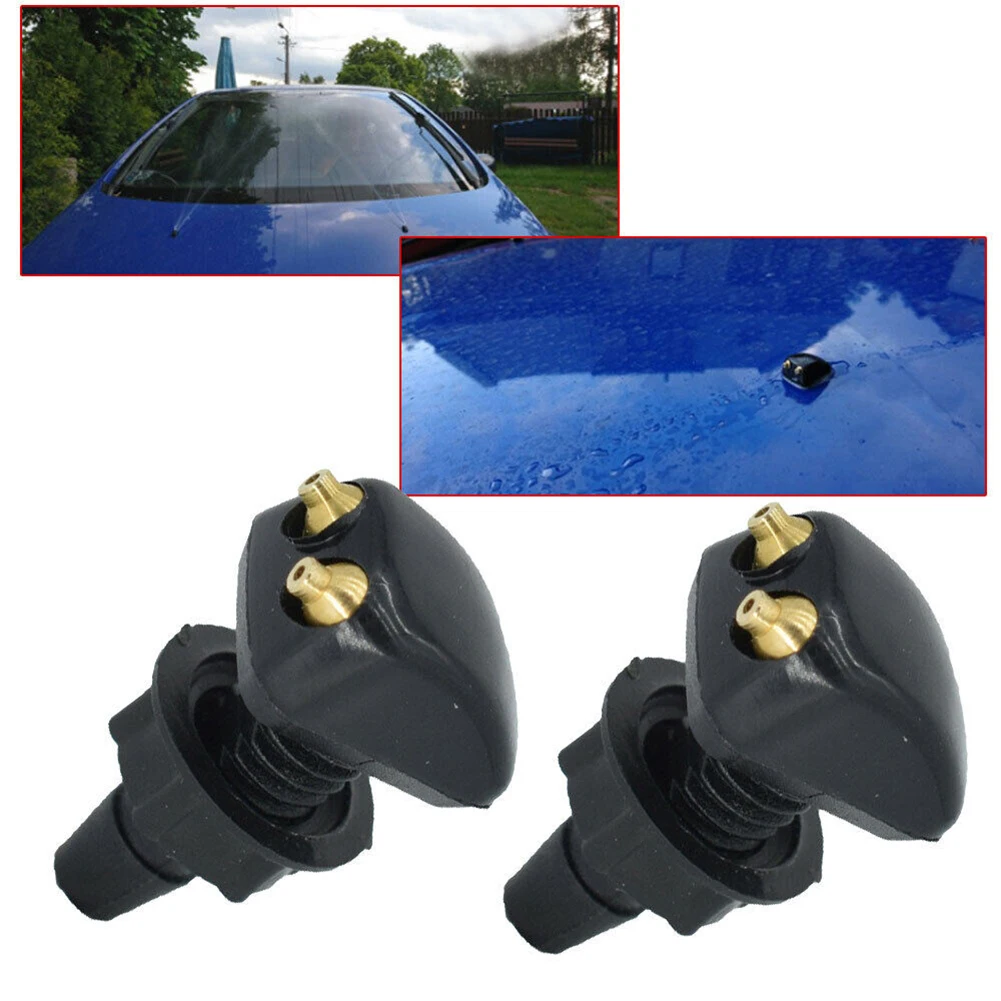 

2 Pcs Car Dual Holes Windshield Washer Nozzle For Honda For Toyota Wiper Water Spray Jet Adjustable Fits Most Car Models