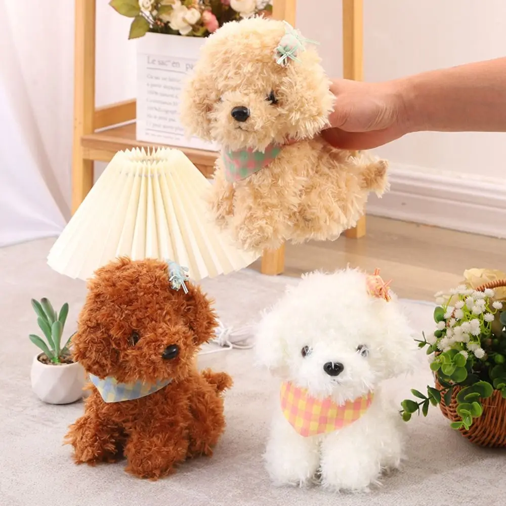 Curly Hair Dog Plush Toy Baby Appease Puppy Doll Stuffed Dog Doll Stuffed Animals 25CM Simulation Dog Plush Home Decor
