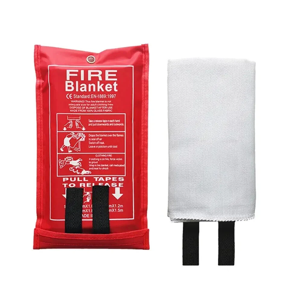 

1M Fiberglass Fire Blanket Fire Flame Emergency Survival Safety Cover Home High Temperature Resistant Fiberglass Fireproof Cloth