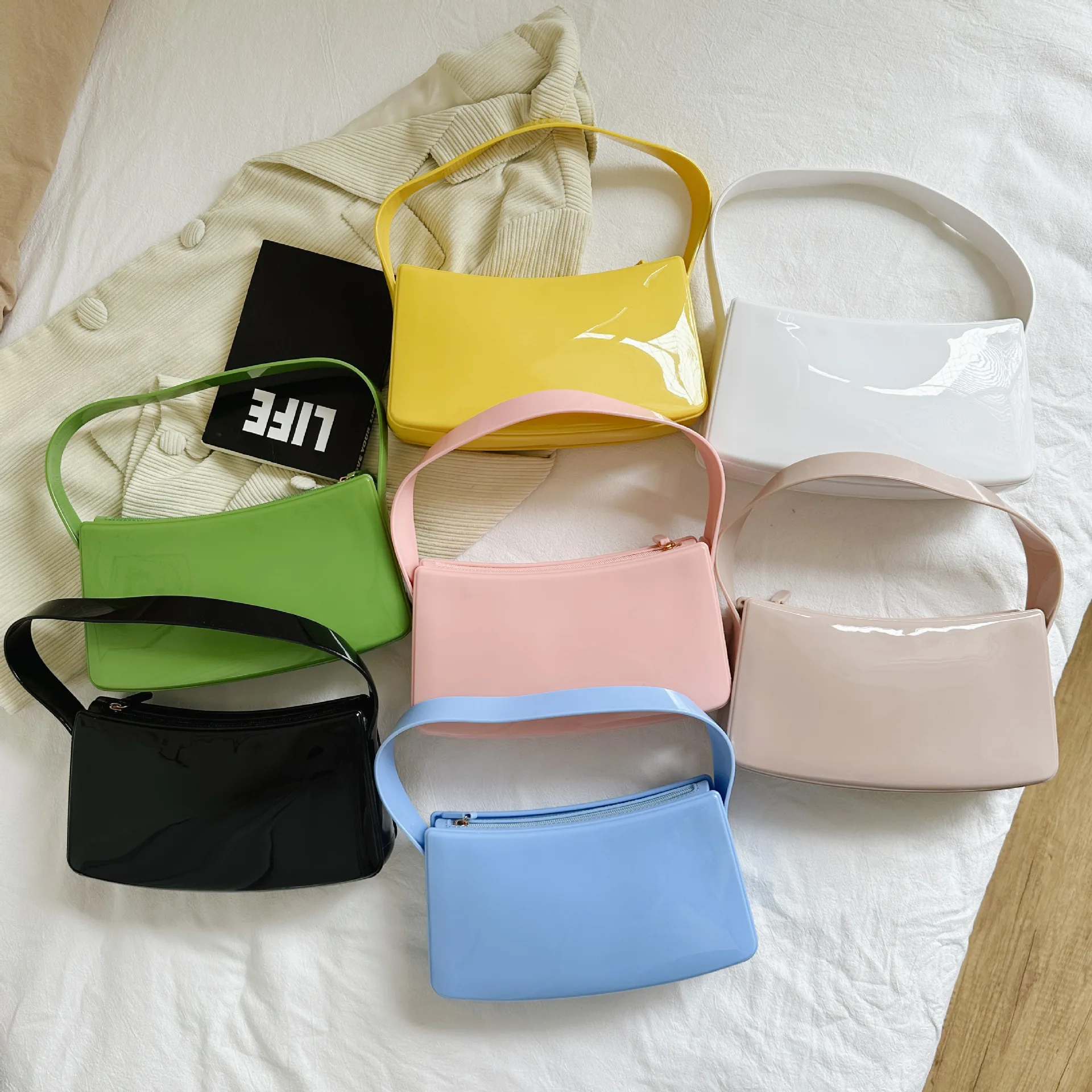 

Cute Pu Leather Shoulder Women Handbags Female Travel Totes Simple Handbags and Purses Solid Color Small