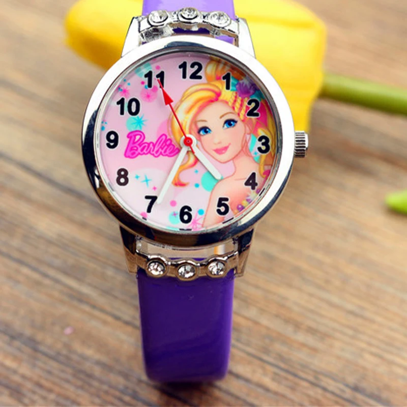 Fashion Children Girls Kawaii Cartoon Doll Letter Pattern Quartz Watch Kid Student Watch Jewelry Accessories Gift -