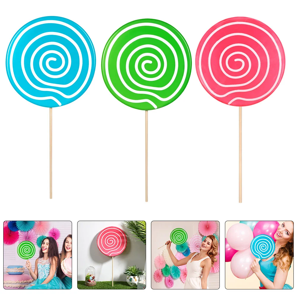 

3 Pcs Models Lollipop Props Festival Candy Lollipops Party Decoration Creative Fake Food Adornment Child