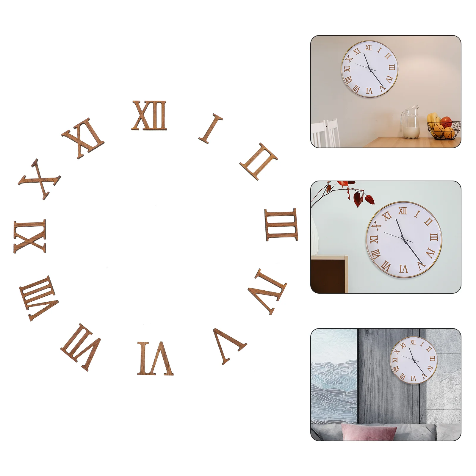 

12 Pcs Digital Wall Clock DIY Numerals Bell for Component Replacement Numbers Wood Repairing Accessory Supplies