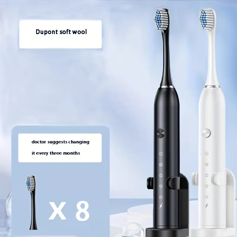 새로운 2026 소닉 전동 칫솔 성인용 타이머 브러시 5가지 모드 USB 충전기 충전식 칫솔 교체 헤드 세트