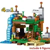 Villages House Worlds Building Blocks Mountain Cave Farm Nether Fight Zombie Alex Action Bricks Toys for Children Gifts 4