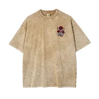 Roses rouges enveloppées de rubans impression vêtements hommes coton respirant t-shirt vêtements surdimensionné décontracté ample T-Shirts à manches courtes 2