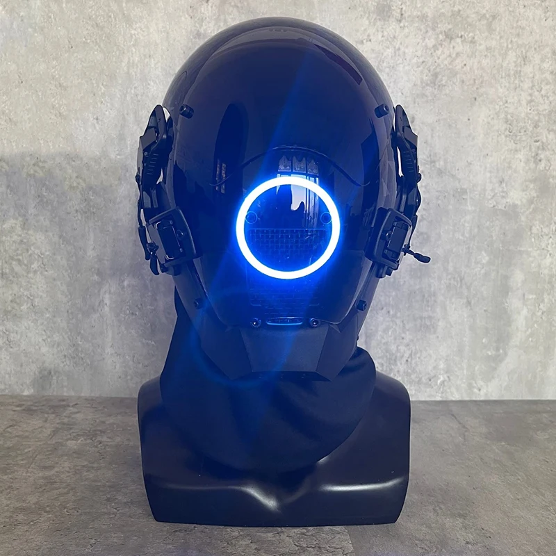 

CyberPunk Mask 7 Kinds Of Color Selectable Led Samurai Circular LED Cosplay SCI-FI Helmet Party Toys For Men and Women