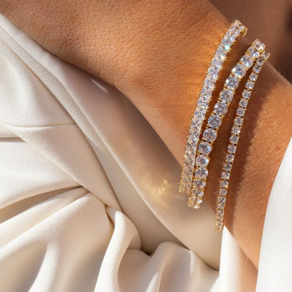 Rose Gold Cubic Zirconia Tennis Bracelet - Elegant Fashion Jewelry Gift