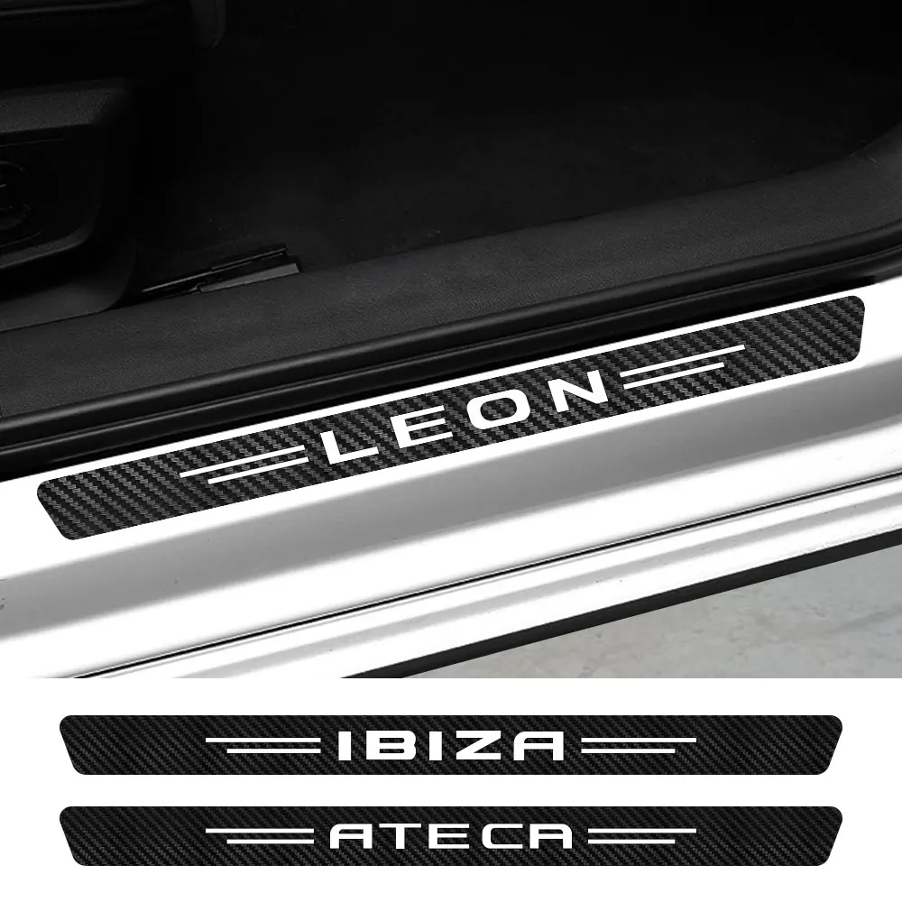 Car Door Sill Stickers and Threshold Protector - Auto Decoration and DIY Trim Decal Accessories