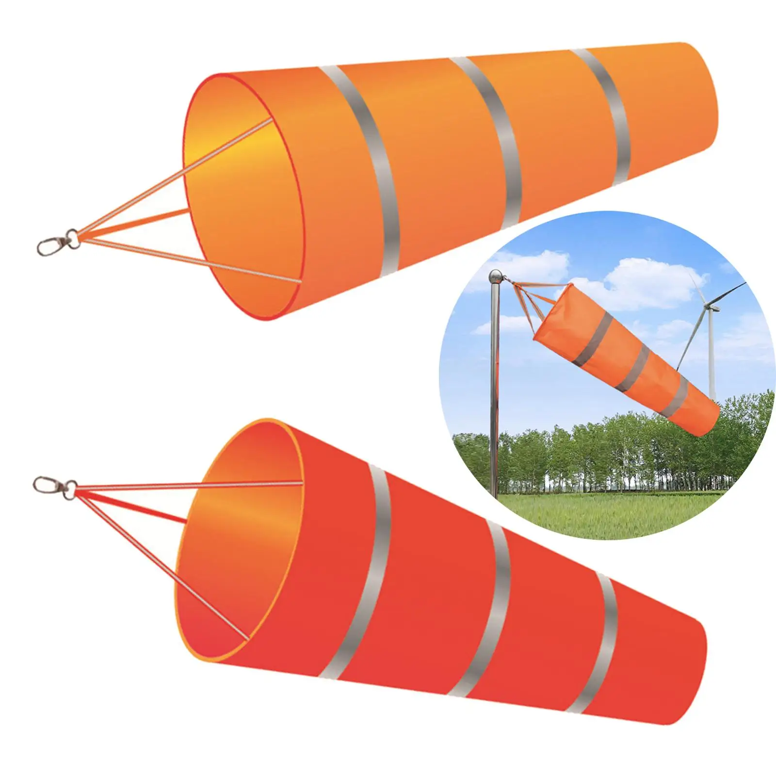 60cm Windsock Wind Measurement Hanging Kite Toys Indicator Waterproof Sock Bag Wind Direction Strength Indicating Farm wind sock