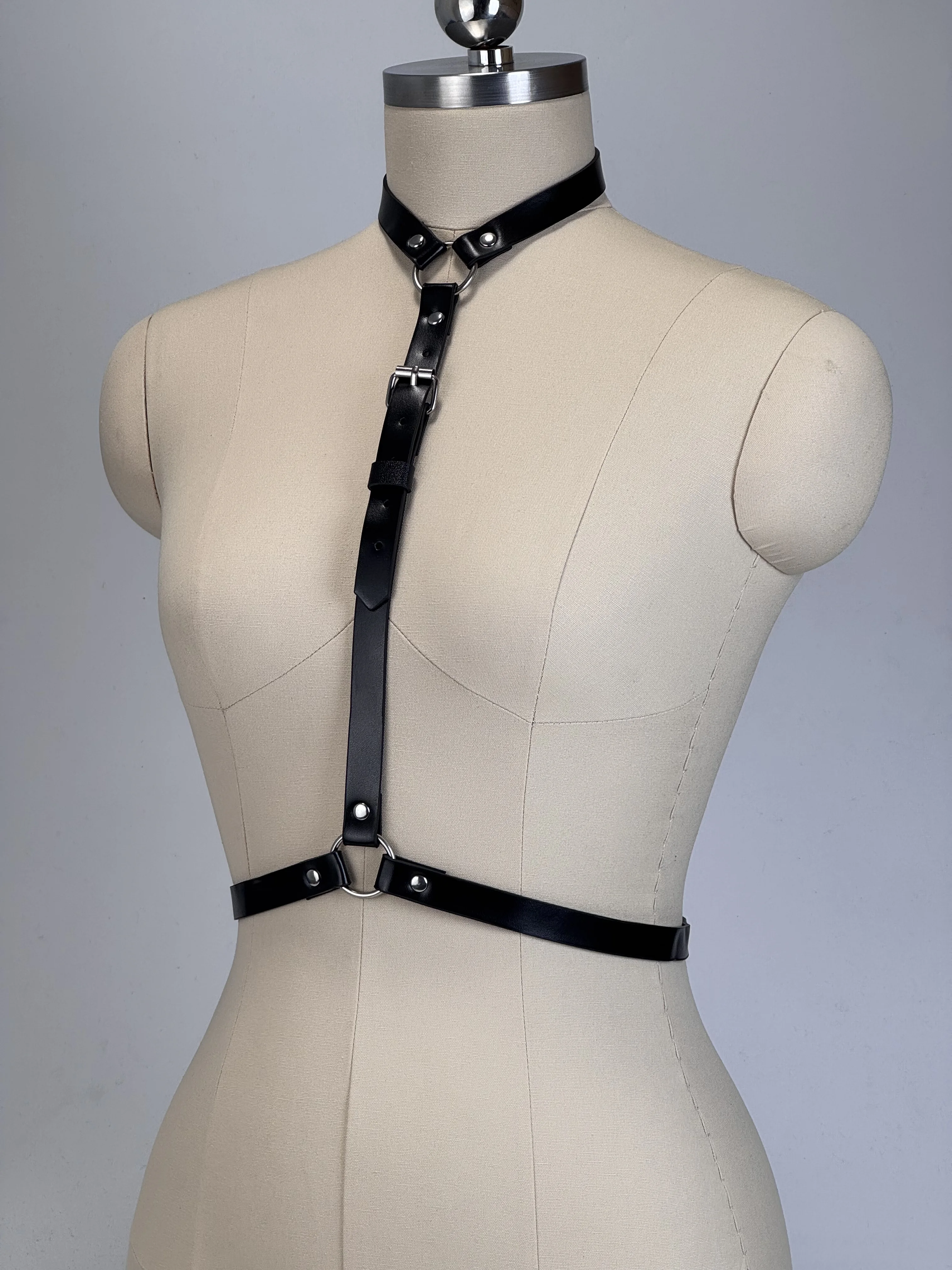 Damen Punk Mode Ledergürtel Street-Style Taillengürtel Hosenträger für Frauen Körper-Harness Korsett-Gürtel Gothic Kleidung Accessoires – Detail 12