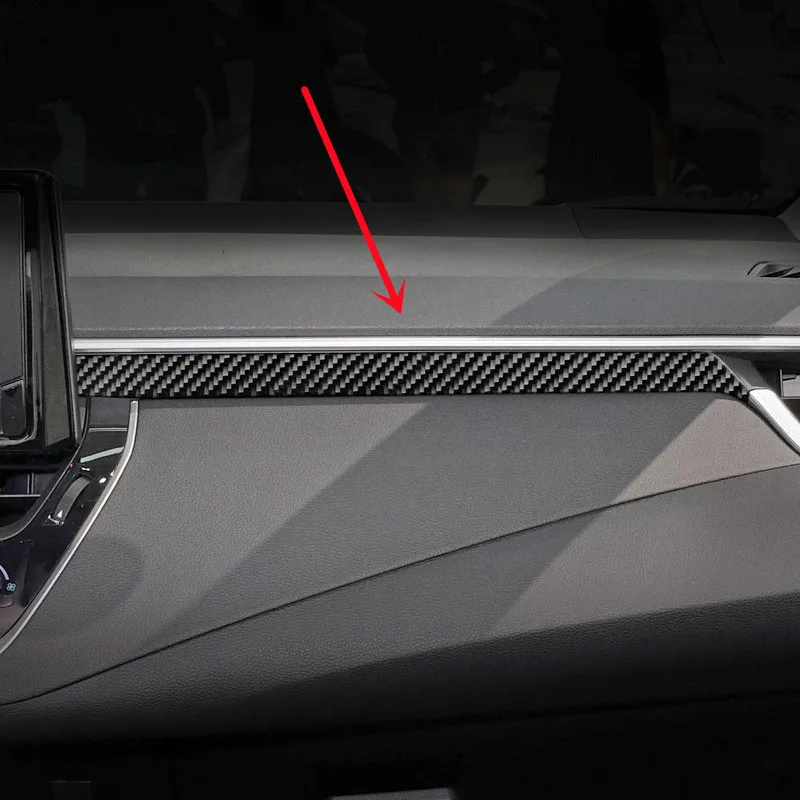 Real Carbon Fiber Car Inner Co-pilot Dashboard Cover Trim Decal Stickers For Toyota Corolla 2019-2021 Auto Interior Accessories
