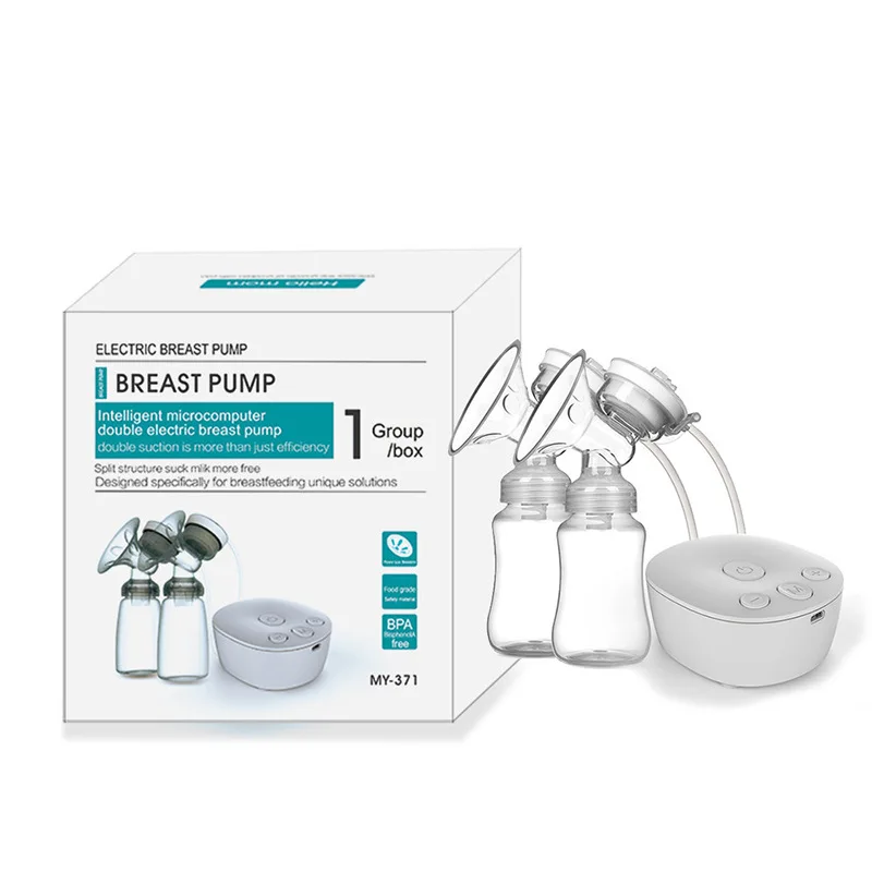 Double Electric Breast Pumps Powerful Nipple Suction USB Electric Breast Pump with Baby Milk Bottle Cold Heat Pad Nippl electric breast pump