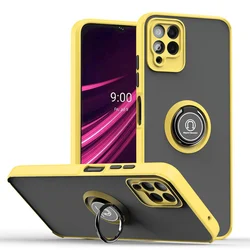 Shockproof Car Holder Ring Cover - Enhanced TPU Bumper Protective Shell for REVVL V Plus 5G (Black)