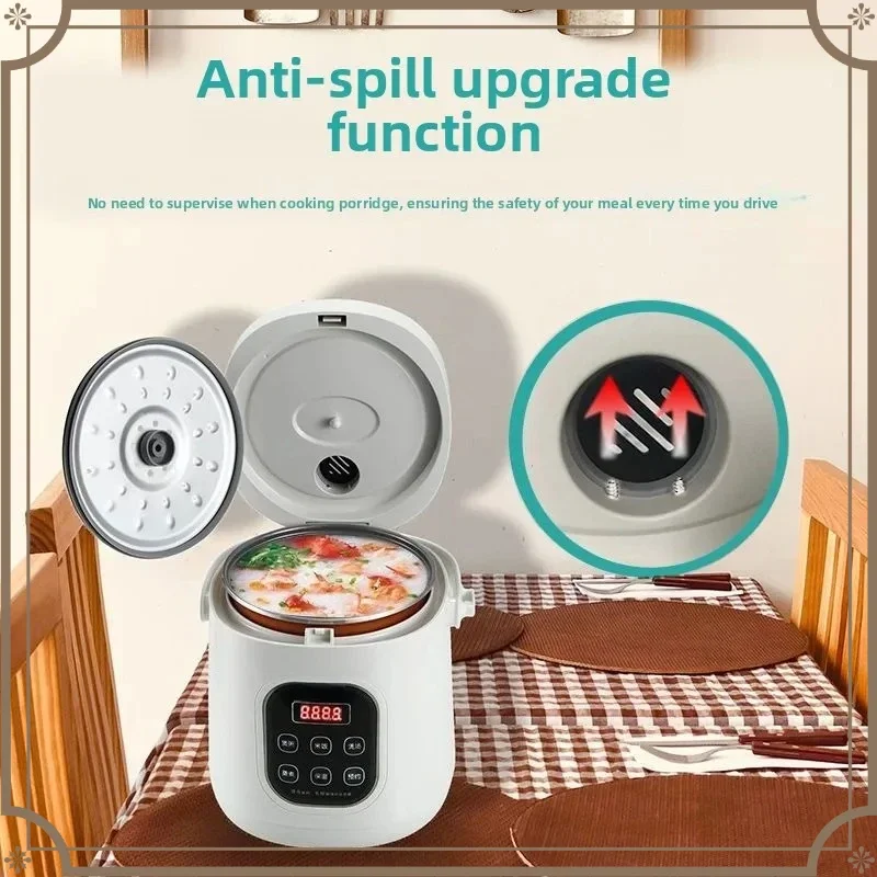 내구성이 뛰어난 2L 12V/24V 미니 밥솥 자동차 가정용 이중 목적 트럭 및 일..